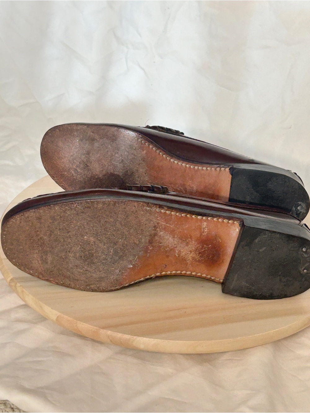 L.L.Bean Men’s Burgundy Leather Penny Loafer Slip-On Lined Almond Toe 10.5 D - Picture 6 of 8